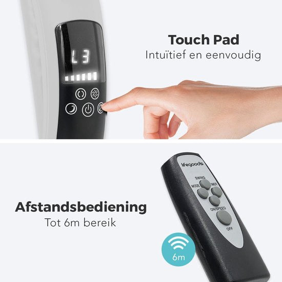 Auronic Tripod Fan - Standventilator mit Fernbedienung - Timer - 50W - 53dB - Weiß