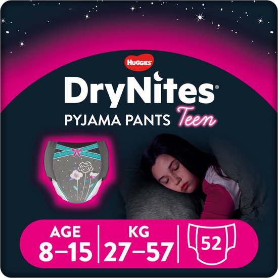 Drynites Windelhosen – Mädchen – 8 bis 15 Jahre – 13 Stück