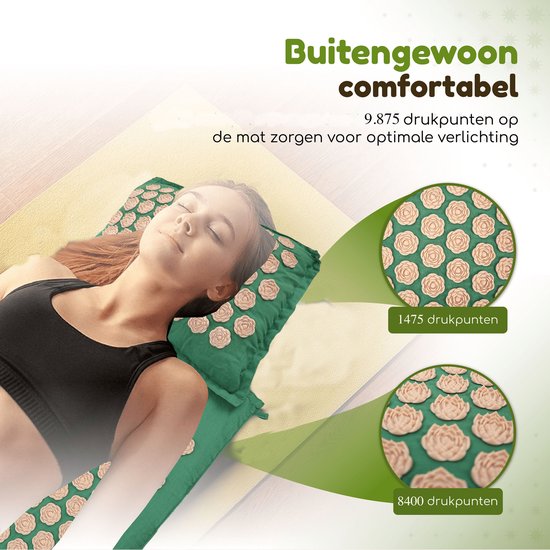 Amati Blue Lotus Spijkermat - met kussen - Massageroller & -Bal - Acupressuur Mat - Shakti Mat - Grijs â€šÃ„Ã¬ Blue Lotus