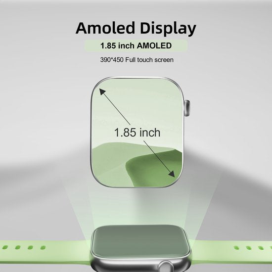 Maoo ProWatch AMOLED Smartwatch Damen und Herren - Milaneseband und 3 Silikonbänder - Schrittzähler - Herzfrequenzmesser - Blutdruckmesser - Schlafmonitor - Multisport - Geeignet für Android und iOS - Silber