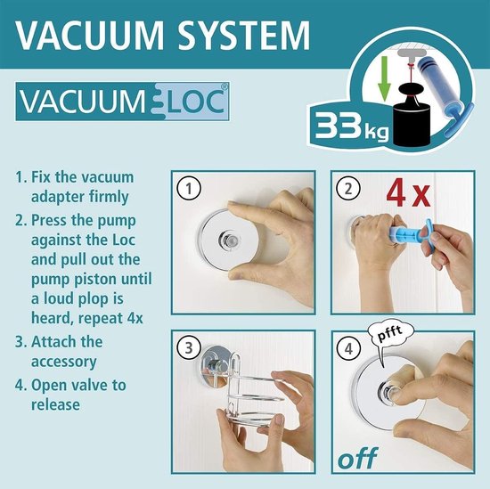 WENKO Vacuum-Loc Handtuchhaken, 2er-Set, Chrom – Wandhaken – Handtuchhalter – Handtuchhaken – Befestigung ohne Bohren