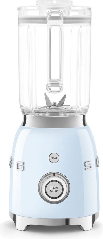 SMEG BLF03PBEU Mixer – Smoothie-Mixer – 800 W – 1,5 l Tritan™-Behälter – 4 Geschwindigkeitsstufen – Eiszerkleinerungs- und Smoothie-Funktion – im Stil der 50er Jahre – Pastellblau