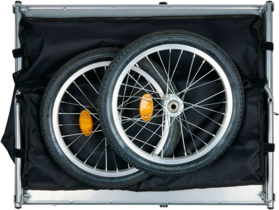 Dunlop Fahrradanhänger - Fahrradanhänger für Sachen - Fahrradanhänger Gepäck faltbar - Fahrradanhänger mit Reflektoren und verstellbarem Regenschutz - Gelb