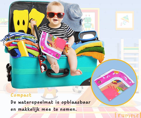 Frummel Wasser Spielmatte Baby - Wasser Matte - Spielmatte - aufblasbar - Wasserspielzeug Baby - Mutterschaft Geschenk - Rosa Krabbe