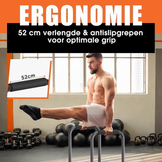 DH FitLife Dip Bars | Dip Bar & Adjustable Dip Station 80-90 cm | Parallettes für Calisthenics und Krafttraining | Stabil und sicher | Indoor und Outdoor Fitness Equipment