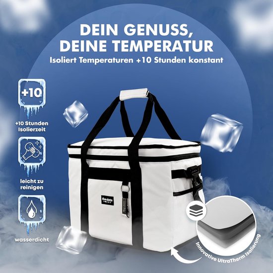 Faltbare Kühltasche für Einkäufe und Picknicks – Große Kühltasche „Auto“ als Thermotasche und Picknicktasche „Auto“ – Mehr Ordnung mit der großen Kühltasche – Lunch-Tasche und Mini-Kühlbox