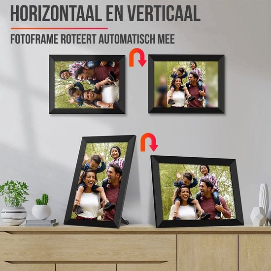 Strex Digitaler Fotorahmen mit WiFi - 10,1-Zoll-Touchscreen - Frameo Software über App