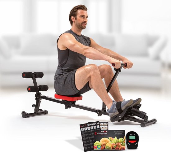Kendox RowShaper - Fitness-Rudergerät für Zuhause - Mit LCD-Display - Belastbar bis 120 kg