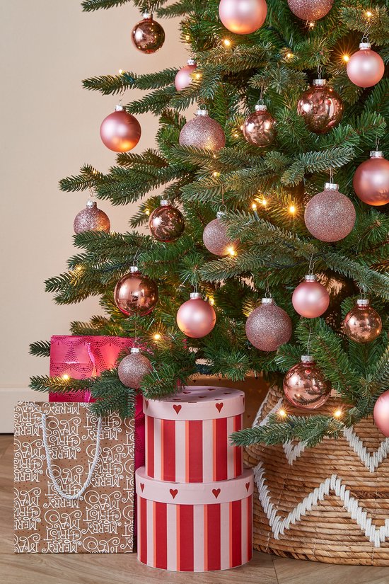 Mica Decorations Weihnachtskugeln-Set – 42 Stück – Ø 7 cm – Glas – Rosa