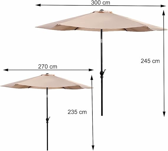 Coast Sonnenschirm mit LED-Beleuchtung - Ã˜270 cm - Beige