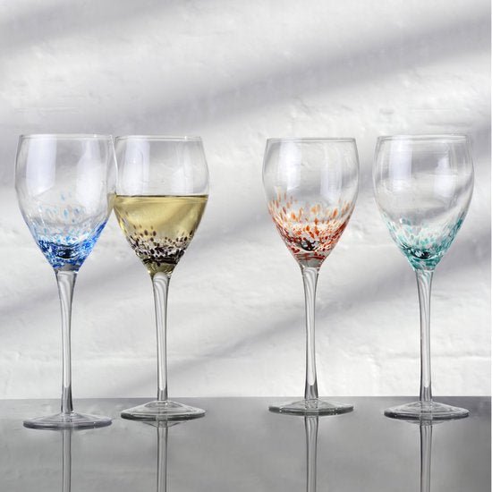 Anton Studio Designs London Satz von 4 Weingläser mit farbigen Sprenkeln 35 CL