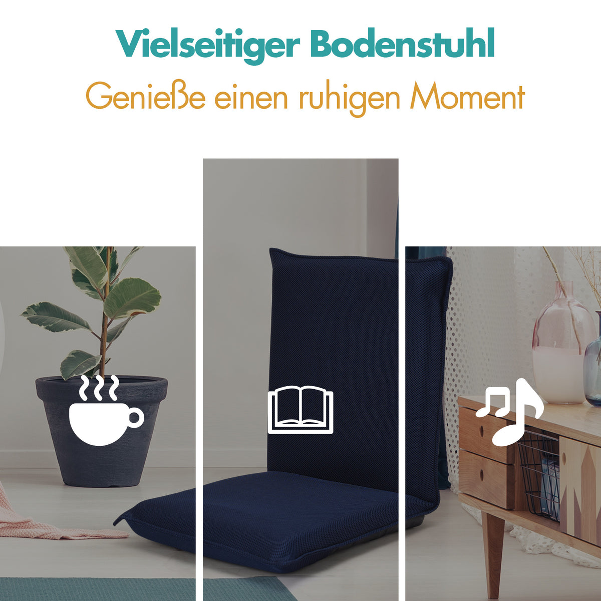 Coast Verstellbarer Bodenstuhl - 47 x 44 x 53 cm - Blau