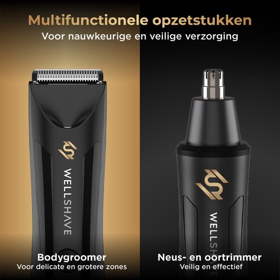 Wellshave Bodygroomer Men and Nose Trimmer - Rasierpaket 2.0 - Body Trimmer Men - Nose Trimmer Men - Nasenhaartrimmer Rasierer für Nase, Schambereich, Körper & Nase