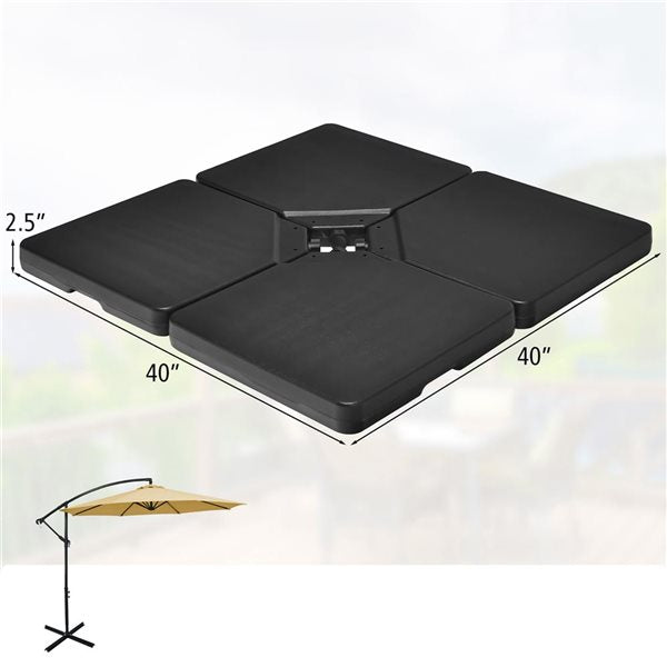 Coast Fließen befüllbar - Für Sonnenschirmfuß - 12.9L - 4 Stück - 101.6 x 6.35 x 44.45 cm - Schwarz