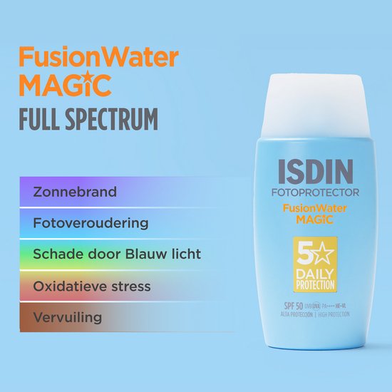 ISDIN – Fotoprotector Fusion Water Magic SPF50+ – 50 ml – Sonnenschutz für das Gesicht