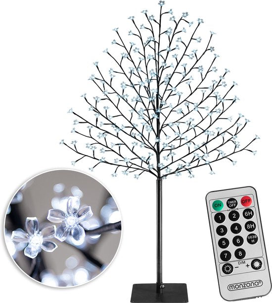 Monzana Weihnachtsbeleuchtung - Kirschblüte 220cm Timer IP44 - Kaltweiß