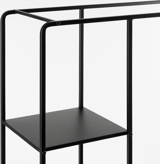 Mica Decorations Jules Offener Schrank - L76 x B30 x H178 cm - Metall - Schwarz