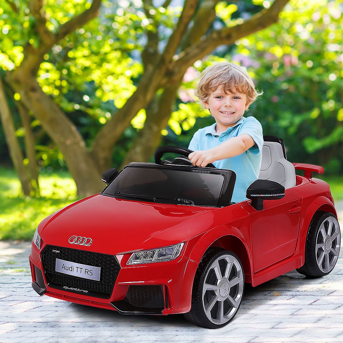 Coast Elektro-Kinderauto – 2 Motoren – Fernbedienung und Musik – rot 104 x 63,5 x 45,5 cm
