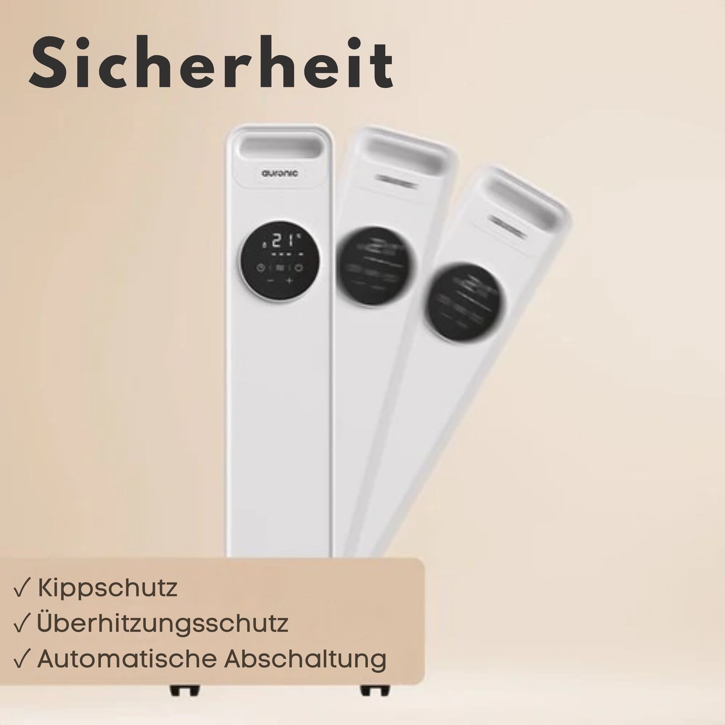 Auronic Ölradiator - 2500W - 3 Heizstufen - Mit Timerfunktion - Weiß