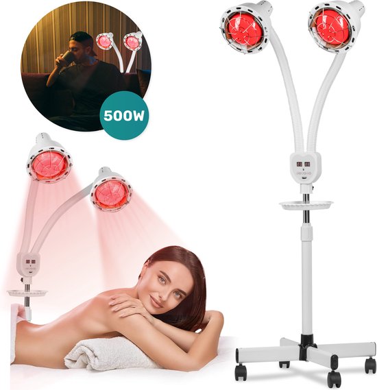 Soft & Silky Infrarotlampe 2 Köpfe - drehbar - Infrarot - Therapie - Decke - Lampe - Heizpaneel - Heizung