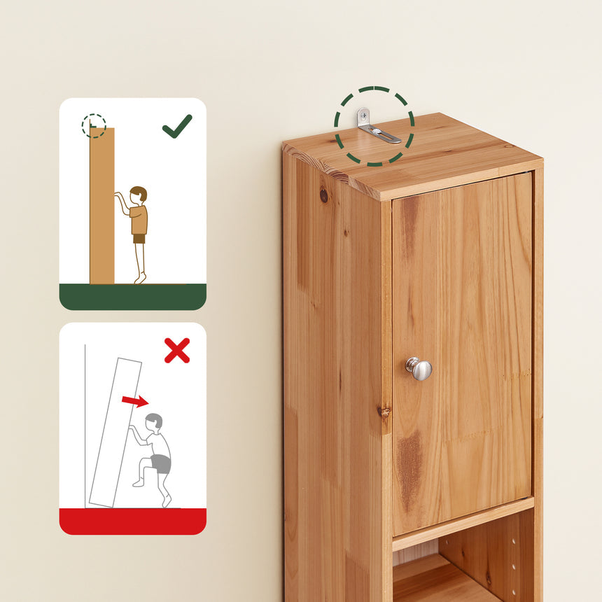 SoBuy Hoher Badezimmerschrank BZR34-II-SH 20 x 20 x 180 cm – Massives Zedernholz – Holzfarbe