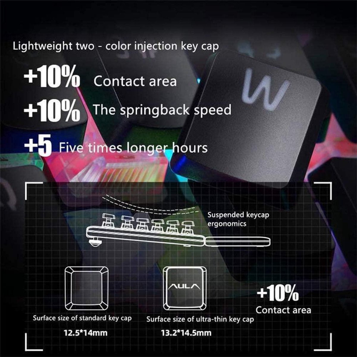 AULA S2096 RGB mechanische Gaming Tastatur - QWERTY - Schwarzer Schalter