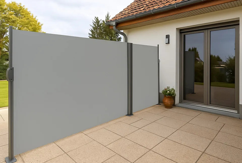 Hortensus Doppelter Aluminium-Windschutz 6 m x 1,8 m - Grau