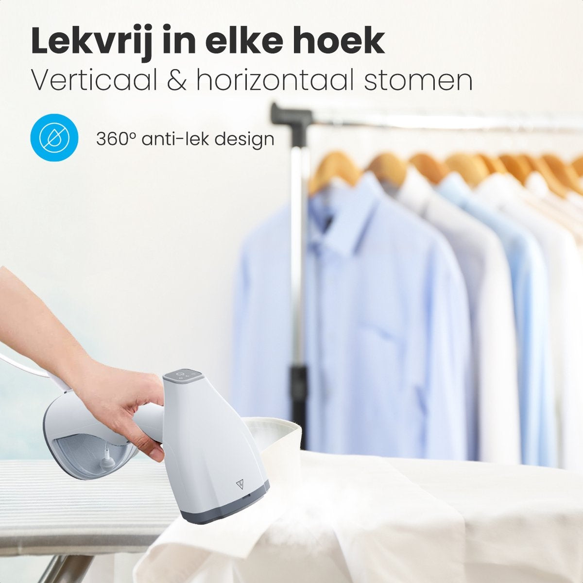 Auronic Wäschedampfer - Dampfer - Handdampfer für Kleidung und Möbel - 300ml - Weiß