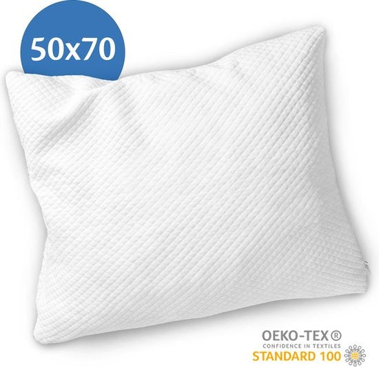 EL Life Nackenkissen - 50 x 70cm - Bambuskissen - Memory Foam / Memory Foam Füllung - Ergonomisch und orthopädisch - Inklusive Kopfkissenbezug