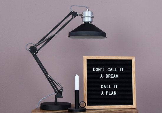 Anne Lighting Zappa – Tischlampe im Industrial-Stil – Schwarz – H: 80 cm – Ø: 18 cm – E27 – Für den Innenbereich – Metall – Tischlampen – Schreibtischlampe – Schreibtischlampen – Schlafzimmer – Wohnzimmer – Esszimmer