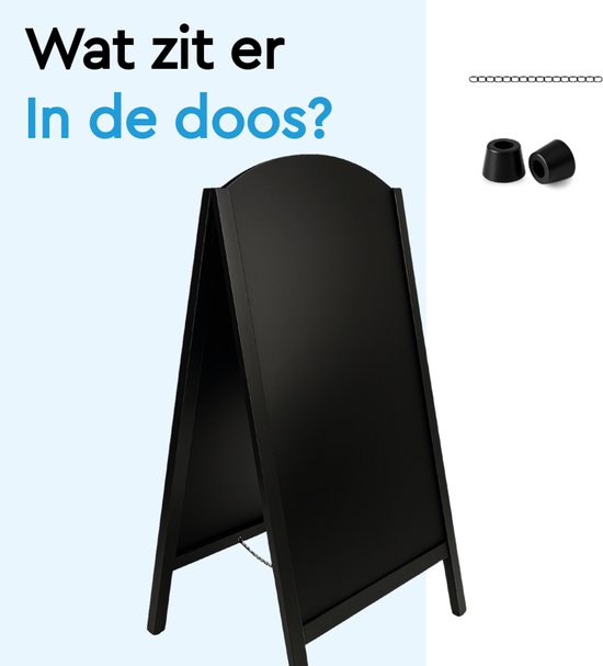 BRASQ Kreidetafel „Elegance“ Schwarz – 70 x 130 cm – Kreidetafel – Werbetafel – Straßentafel – beidseitig beschreibbar – für den Innen- und Außenbereich – Gastronomie