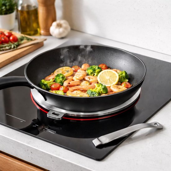 Induktions-Adapterplatte – 20 cm – Abnehmbarer Griff – Geeignet für nicht-induktionsgeeignete Töpfe