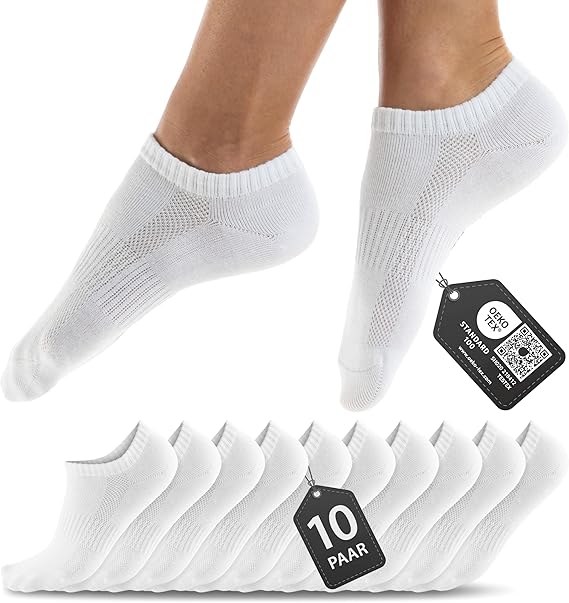 HELDENWERK Premium-Trainersocken - 10 Paar - kurze Sportsocken für Damen und Herren - gekämmte Baumwolle, Komfortbund & nahtlos - Anti-Schweiß - Schwarz, Weiß, Grau