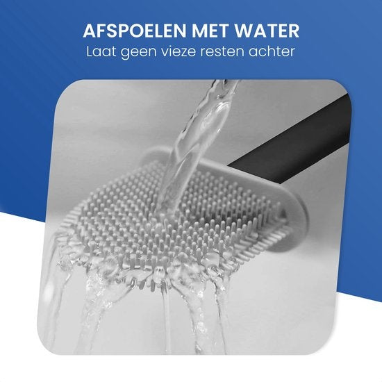 Roegaarden WC-Bürste mit Halter - Toilettenbürste - Silikon - Freistehend und hängend - Schwarz