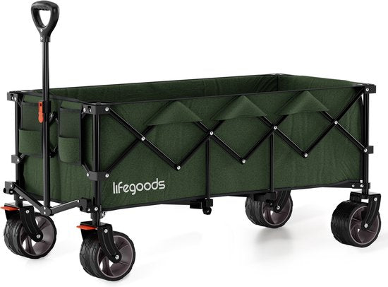 LifeGoods Wagon - XXL - faltbar - 300L - 150KG Tragfähigkeit - Grün