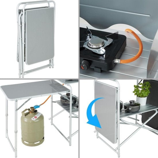 tectake - Campingküche Abm. 172 x 52 x 104cm schwarz - 403344
