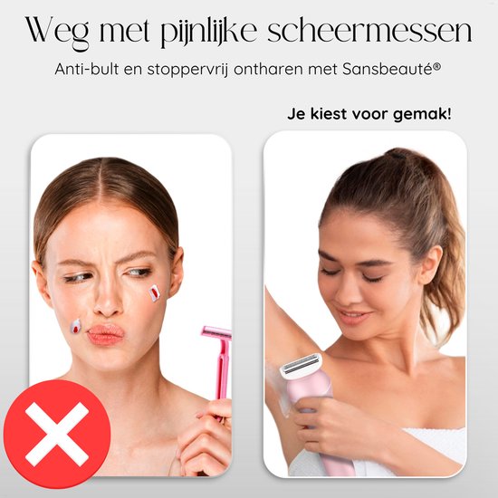 Sansbeauté® 7 in 1 Ladyshave für Frauen - Gesicht - Achseln - Beine - Epilierer - Trimmer für Frauen & Damen - Bikini-Trimmer Damen - Rasierer Frau