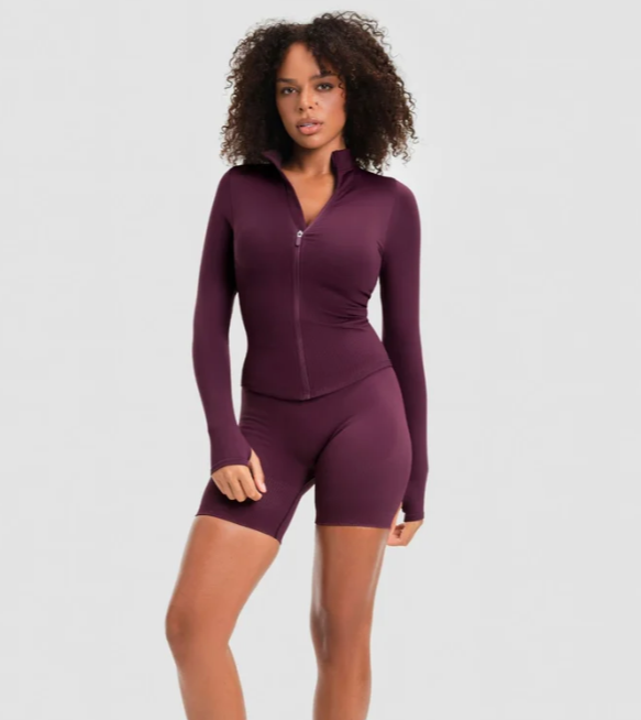 Thrivin Elevate™ Kompressionsjacke mit langen Ärmeln – Winter Plum
