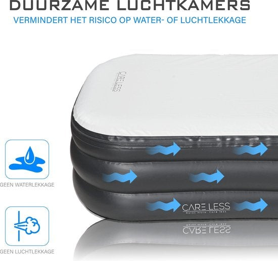 Care Less Aufblasbare Badewanne - Für Erwachsene und Kinder - Inkl. elektrischer Pumpe und Ablassschlauch - 158x80x42 cm - Schwarz/Weiß