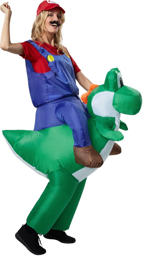 dressforfun - Sitzendes Kostüm Italienischer Klempner - Mario und Yoshi - Kleid Kostüm Halloween verkleiden Partykleidung Karnevalskostüm Karneval Partykleidung
