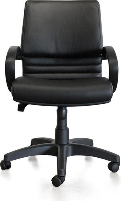 Kangaro Bürostuhl - LEANNA - schwarzes Leder - max 120 kg Belastbarkeit - K-850550