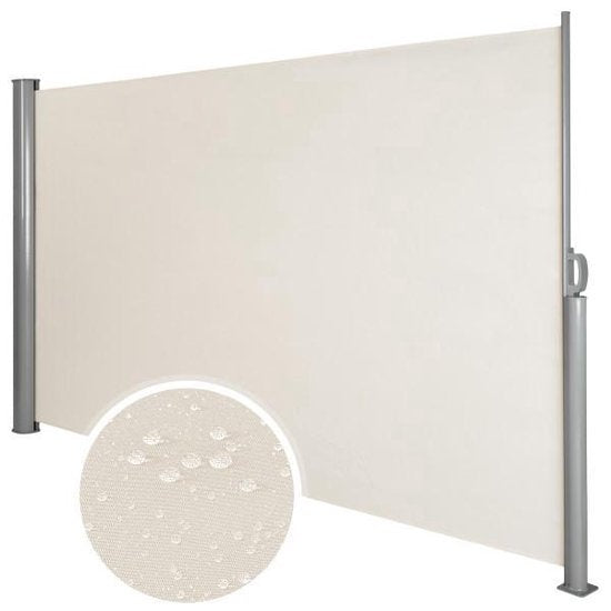tectake - Ausziehbarer Aluminium-Windschutz Gartenschirm 180 x 300 cm beige 401529