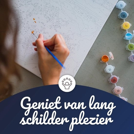 RubyeÂ® Malen nach Zahlen Erwachsene - Vollmond - Farben und Pinsel enthalten - Leinwand Malen nach Zahlen - 40x50cm