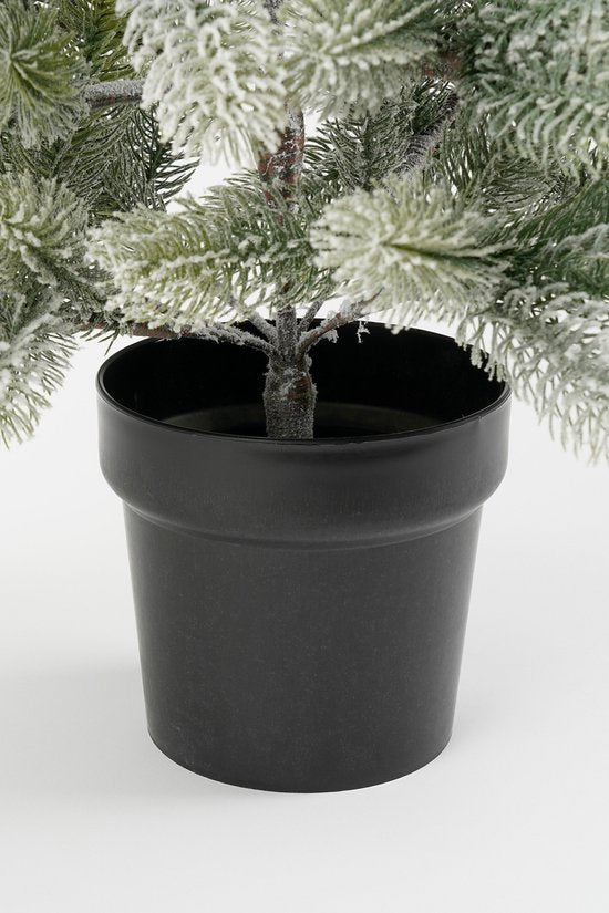 Black Box Trees Nigata Künstlicher Weihnachtsbaum im Topf - H90 x Ø55 cm - Grün gefrostet