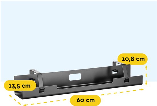 BRASQ Universelle Kabelrinne Schwarz für den Untertisch - Inklusive Cable Organizer - Kabelmanagement