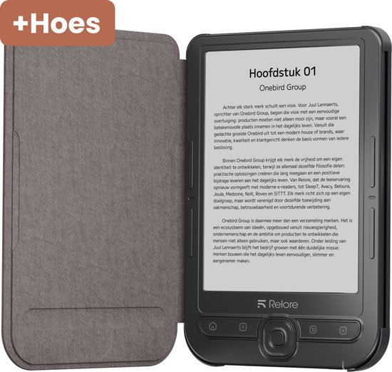 Relore E-Reader mit 6-Zoll-Touchscreen – Speicherplatz für über 1.000 E-Books – Ersatz für Kobo Clara, Kindle und Pocketbook – inklusive Schutzhülle