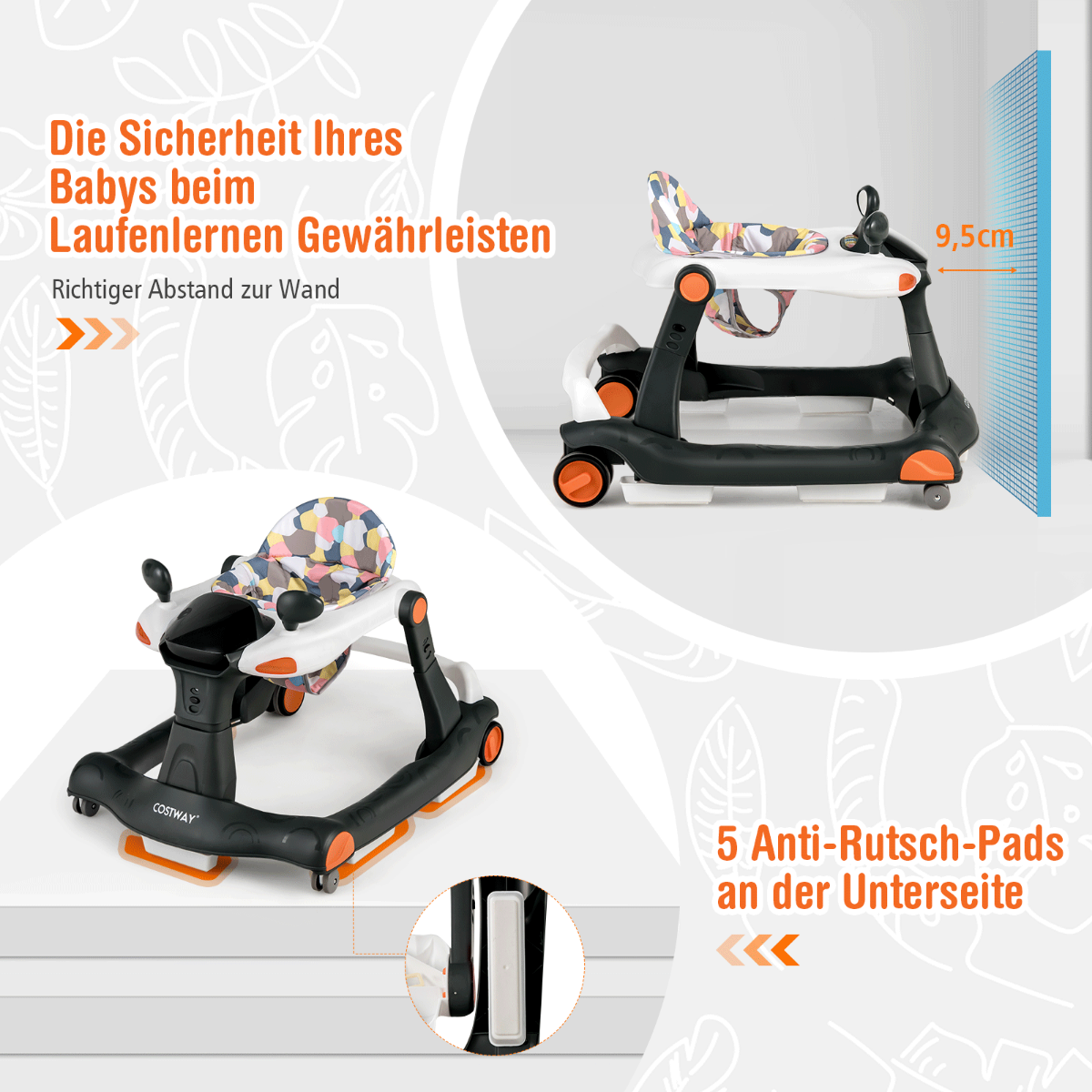 Küste 2 in 1 laufendes Auto faltbar laufendes Objektiv schwarz