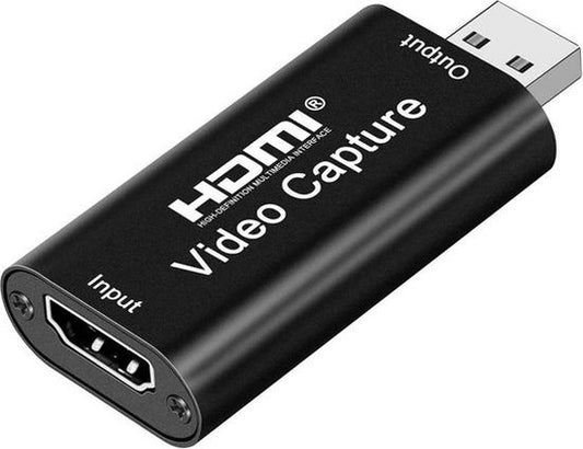 EarKings HDMI zu USB Adapter - Video Capture - geeignet für PlayStation, Xbox, Nintendo, Windows, MAC - Schwarz