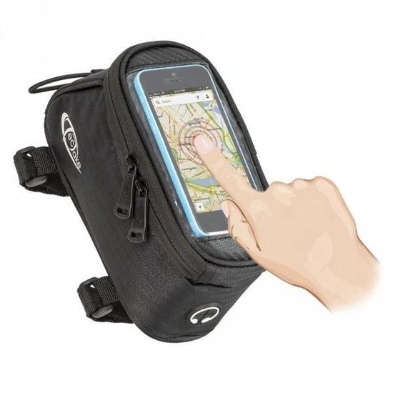 tectake - Rahmentasche Fahrradtasche für z.B. Smartphone etc. schwarz S 401613