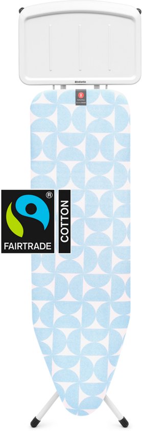 Brabantia Perfect Flow Bügelbrett B – mit Halterung für die Dampfeinheit – 124 x 38 cm – Fresh Breeze